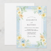 Invitation Mariage Papillon Ciel Doré (Devant / Derrière)