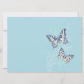Invitation Mariage papillon d'art bleu clair (Dos)