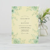 Invitation Mariage Papillon de Celadon Rose (Debout devant)