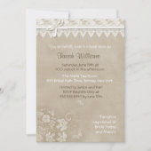 Invitation Mariage papillon de dentelle florale (Devant)