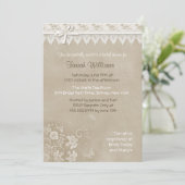 Invitation Mariage papillon de dentelle florale (Debout devant)