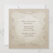 Invitation Mariage papillon de dentelle florale (Dos)