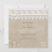 Invitation Mariage papillon de dentelle florale (Devant)