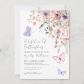 Invitation Mariage papillon de fleurs sauvages (Devant)