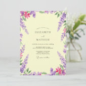 Invitation Mariage papillon de glycine violette (Debout devant)