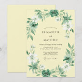 Invitation Mariage Papillon de Mer Feuillu Beurre (Devant / Derrière)