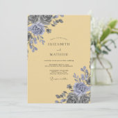 Invitation Mariage Papillon de Pervenche Beurre (Debout devant)