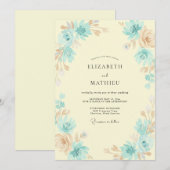 Invitation Mariage papillon de thé beurré (Devant / Derrière)