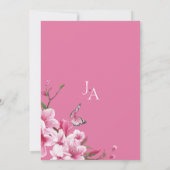 Invitation Mariage Papillon Fleur Rose Romantique (Dos)