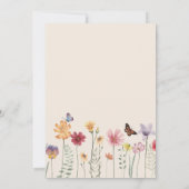 Invitation Mariage papillon Fleur sauvage coloré (Dos)