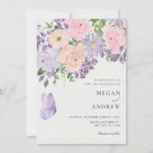 Invitation Mariage papillon floral (Devant)