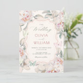 Invitation Mariage papillon floral (Debout devant)