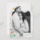 Invitation Mariage papillon floral aquarelle coloré (Dos)