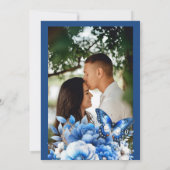 Invitation Mariage Papillon Floral Bleu (Dos)