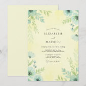 Invitation Mariage papillon jaune beurré (Devant / Derrière)