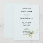 Invitation Mariage papillon menthe (Devant / Derrière)
