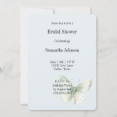 Invitation Mariage papillon menthe (Devant)