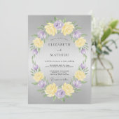 Invitation Mariage Papillon Pâle Lilas Beurre (Debout devant)
