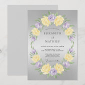 Invitation Mariage Papillon Pâle Lilas Beurre (Devant / Derrière)