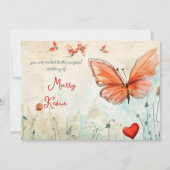 Invitation Mariage papillon pastoral (Devant)