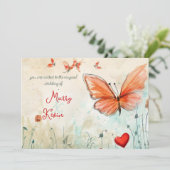 Invitation Mariage papillon pastoral (Debout devant)