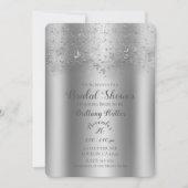 Invitation Mariage papillon scintillant argenté (Devant)