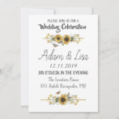 Invitation Mariage papillon tournesol rustique et élégant (Devant)