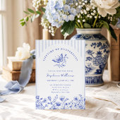 Invitation Mariage papillons durée de vie Bleu