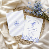 Invitation Mariage papillons durée de vie Bleu