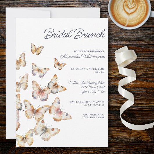 Invitation Mariage papillons en vol