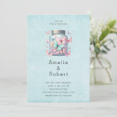 Invitation Mariage Papillons Fantaisistes dans un Pot (Debout devant)