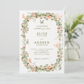 Invitation Mariage papillons floraux (Debout devant)