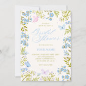 Invitation Mariage papillons floraux bleus (Devant)
