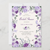Invitation Mariage papillons floraux violets (Devant)