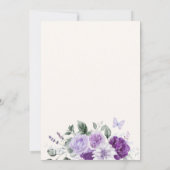 Invitation Mariage papillons floraux violets (Dos)
