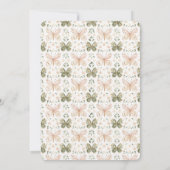 Invitation Mariage Papillons Vert Rose (Dos)