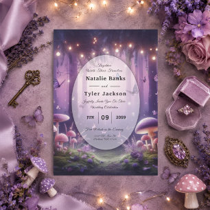 Invitation Mariage Papillons Violets et Cieux Étoilés