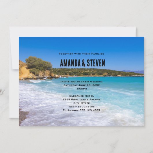 Invitation Mariage Paradis Tropical de Plage Exotique (Devant)