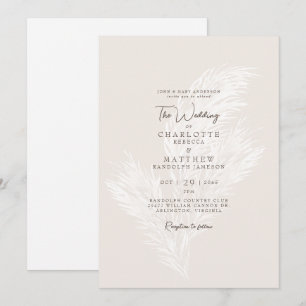 Invitation Mariage Parent Moderne Épouse Pampas Neutre Sourd