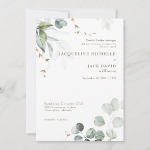 Invitation Mariage Parents de la Mariée Élégance Blanche