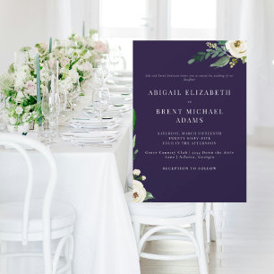 Invitation Mariage Parents de la Mariée Fleur Blanche Moderne