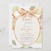 Invitation Mariage parfait au pear vintage avec ruban et bord (Devant)