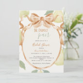 Invitation Mariage parfait au pear vintage avec ruban et bord (Debout devant)