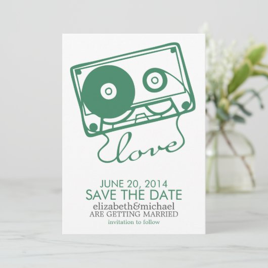 Invitation Mariage parfait Mix Enregistrer la date {green} (Debout devant)