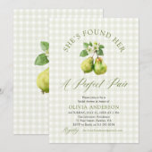 Invitation Mariage Parfait Paire Moderne Vert Gingham (Devant / Derrière)