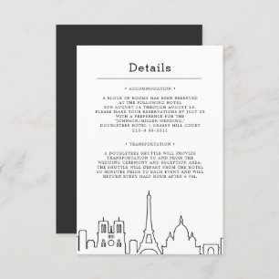 Invitation Mariage Paris, France   Détails de l'invité