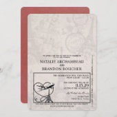 Invitation Mariage Paris Passport Lumière Bourgogne (Devant / Derrière)