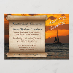 Invitation Mariage   Partez Avec Nous !   Voilier   Coucher d