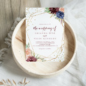 Invitation Mariage Parties scintillant de calligraphie géomét