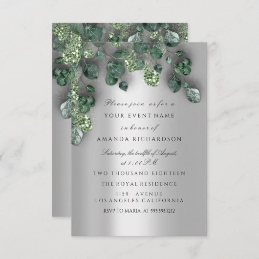 Invitation Mariage Parties scintillant de mariage Brun Grey E (Devant / Derrière)